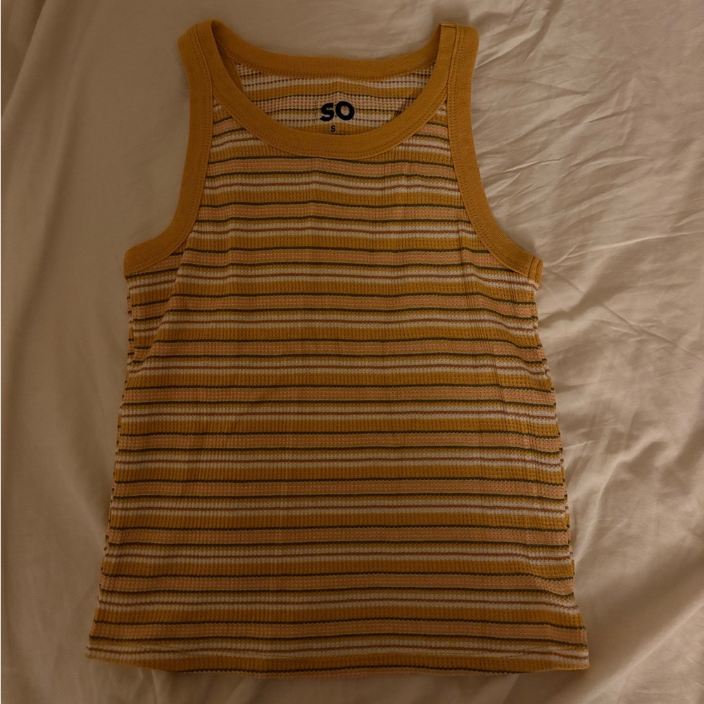 SO Yellow and White Striped Tank